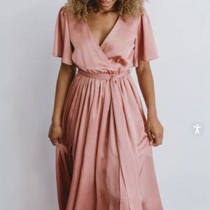 SICILY SATIN MAXI DRESS | BLUSH from Baltic Born